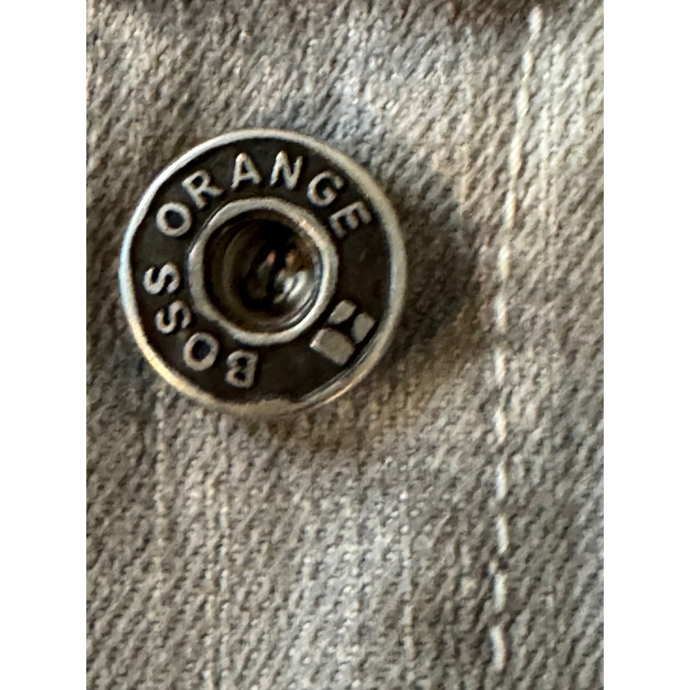 Hugo Boss Orange Mens Grey Denim Trucker Jacket Stretch Slim Fit Size M - Picture 5 of 13